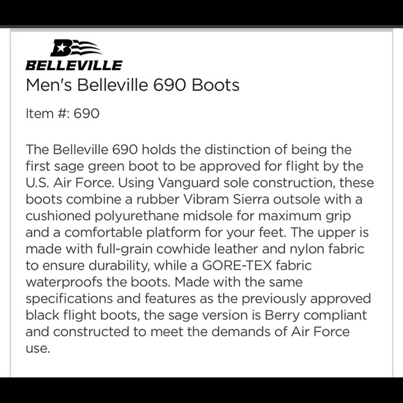 Belleville Military Tactical 690 Boot - Sage Green main image 6